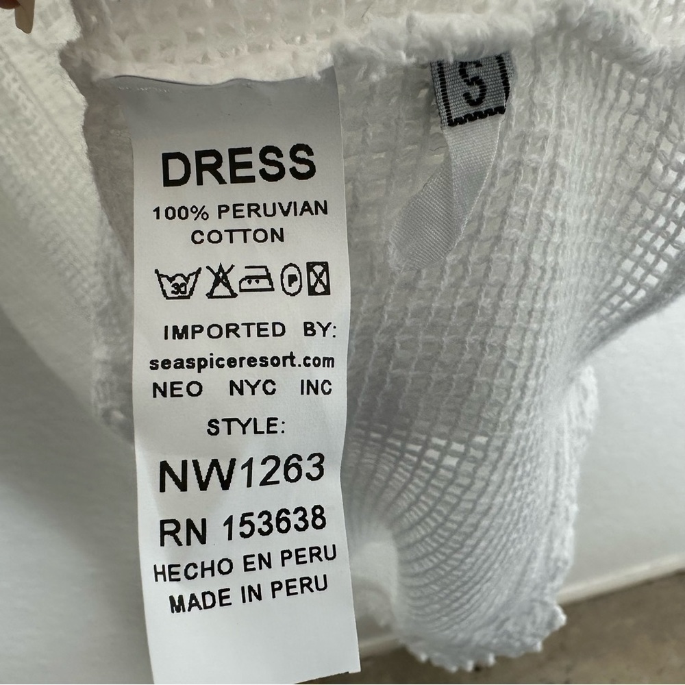 Sea spice Resort Wear Womens Swimsuit Cover Up Size Small White V Neck Crochet - Picture 6 of 6
